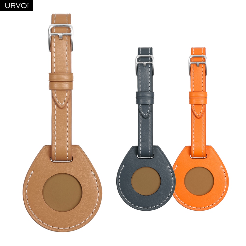 Airtag Holder Case - Étiquette de bagage en cuir URVOI