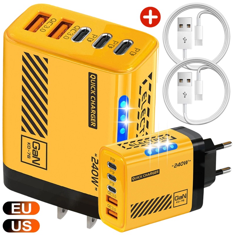 Phone Accessories Wholesale - Chargeur rapide GaN 240W QC3.0 PD