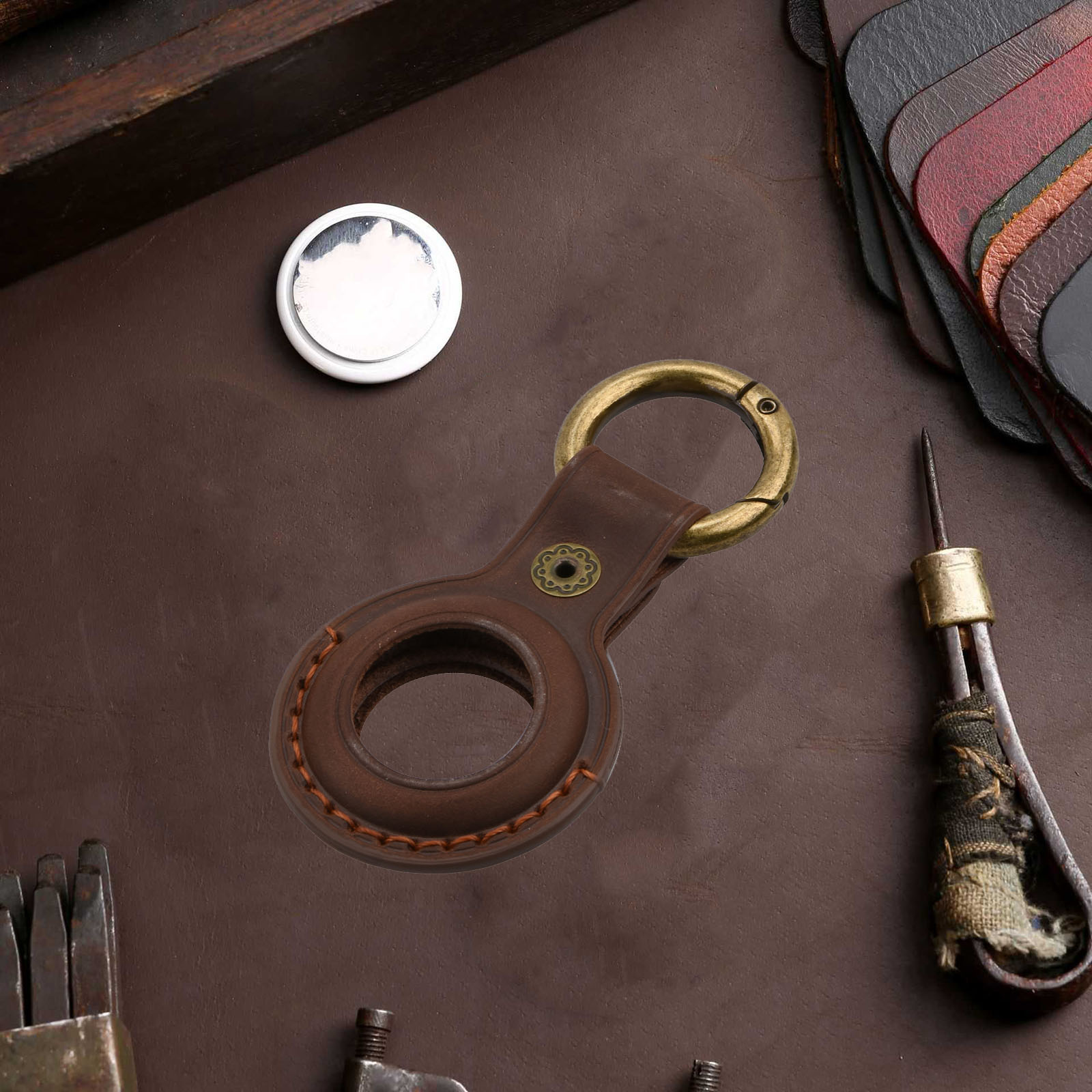 Airtag Holder Case - 1 Étui en cuir de vachette