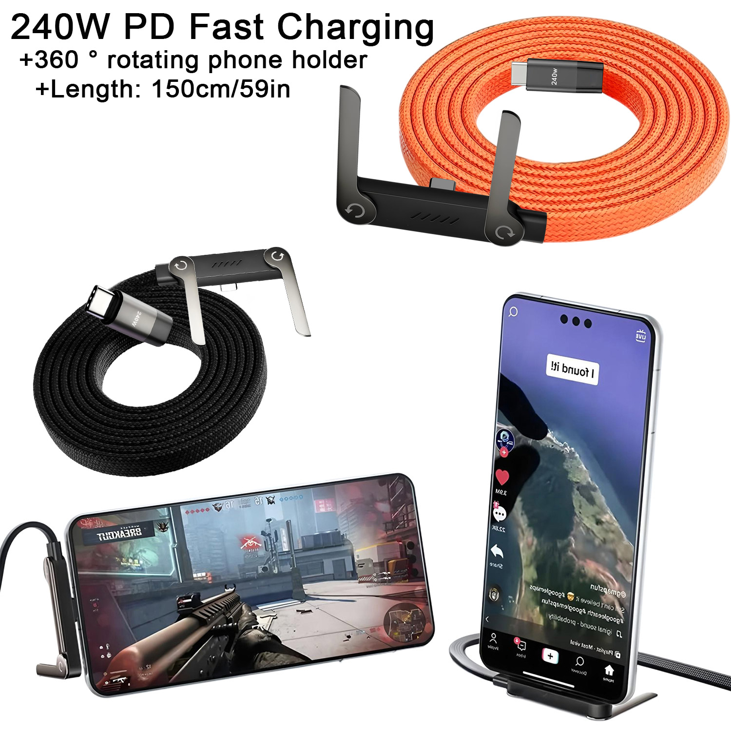 Phone Accessories Wholesale - Chargeur Super Rapide 240W, Câble de