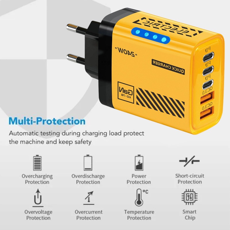 Chargeur rapide GaN 240W QC3.0 - Phone Accessories Wholesale avis et prix