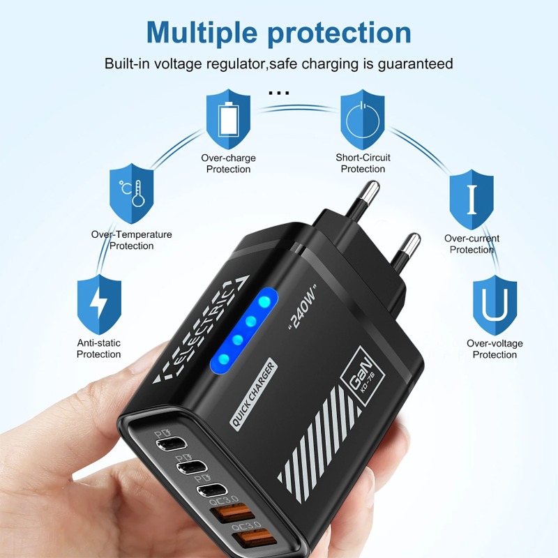 Chargeur rapide GaN 240W QC3.0 - Phone Accessories Wholesale avis et prix