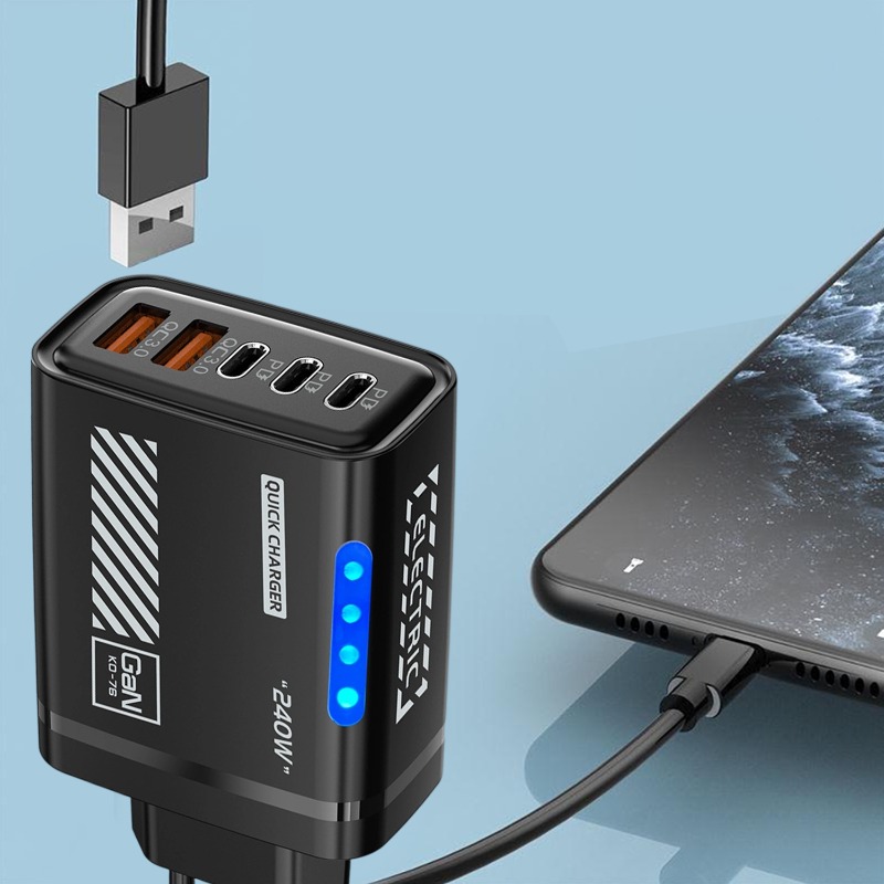 Chargeur rapide GaN 240W QC3.0 - Phone Accessories Wholesale avis et prix